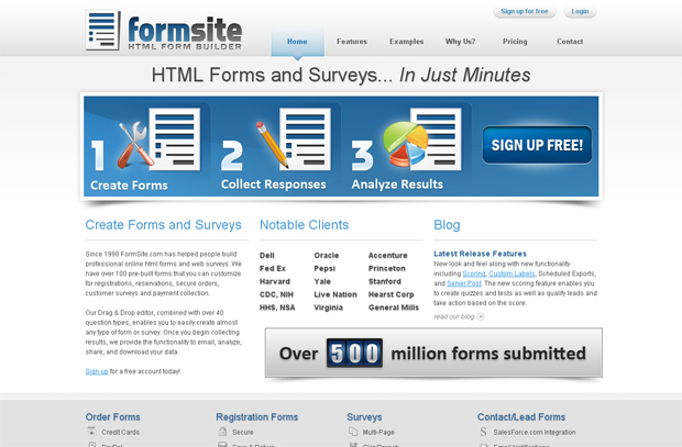 Formsite.com 15 Nice Solutions for Free Contact Form Services