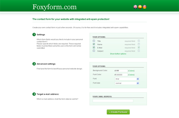 Foxyform.com 15 Nice Solutions for Free Contact Form Services