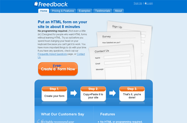 Freedback.com 15 Nice Solutions for Free Contact Form Services